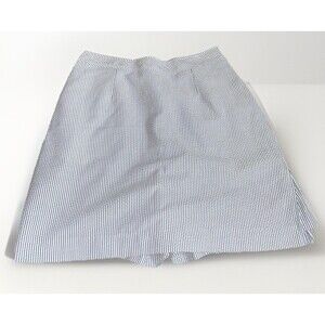 To A Tee Size 10 Seersucker Skort Blue White Stripe Golf Walking Shorts